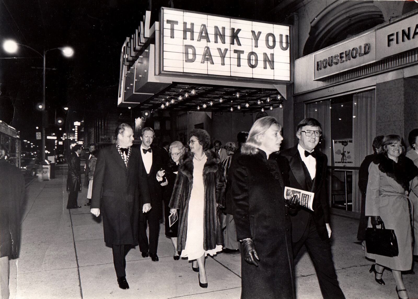 Patrons leave the Victoria Theatre after watching a performance by Vincent Price as Oscar Wilde March 14, 1980. DAYTON DAILY NEWS ARCHIVE