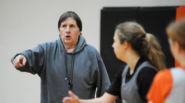 Tim Gabbard is in his 39th season coaching the Waynesville High School girls basketball team. The unbeaten Spartans are No. 3 in the D-III state poll. MARC PENDLETON / STAFF