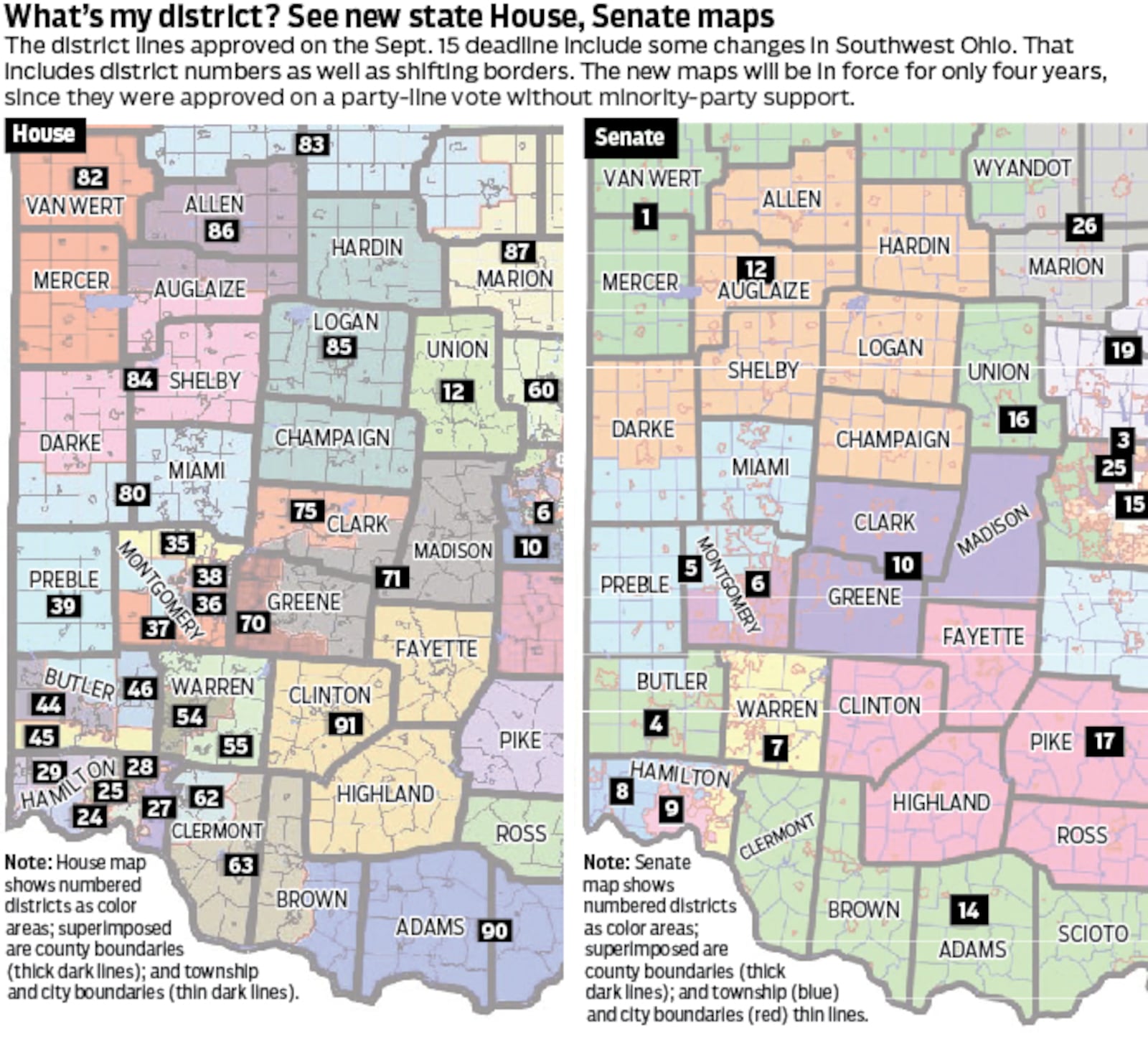 The Ohio Redistricting Commission approved new maps for Ohio General Assembly seats.