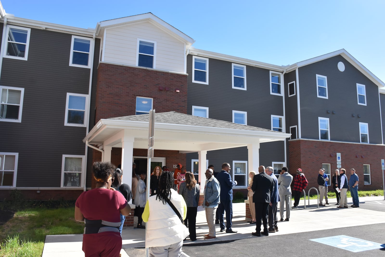 Greater Dayton Premier Management, the local public housing authority, held a ribbon-cutting for the Germantown Crossing affordable housing project on Oct. 16, 2025. CORNELIUS FROLIK / STAFF