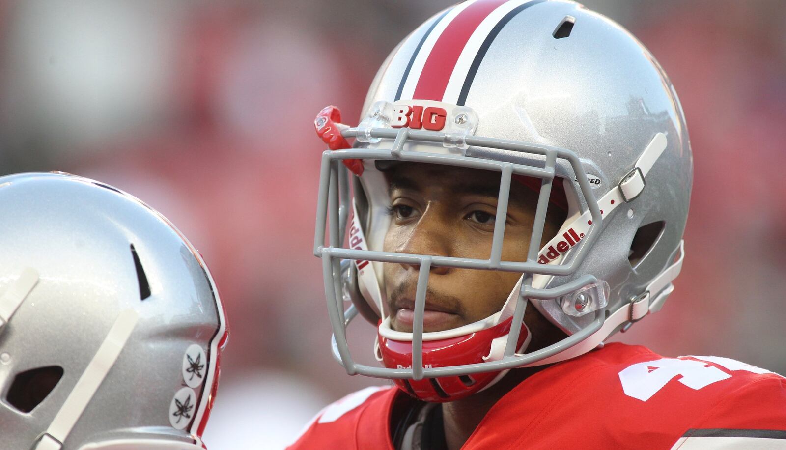 Ohio State’s Cin’Quan Haney, a Chaminade Julienne graduate, warms up before a game against Oklahoma on Saturday, Sept. 9, 2017, at Ohio Stadium in Columbus. David Jablonski/Staff