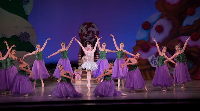 Katy Gilliam has played several roles in "The Nutcracker" since her first when she was about 7 years old. This year she will portray will portray Nanny and Dew Drop Fairy, seen here, in the Dayton Ballet performance. PHOTO BY SCOTT KIMMINS