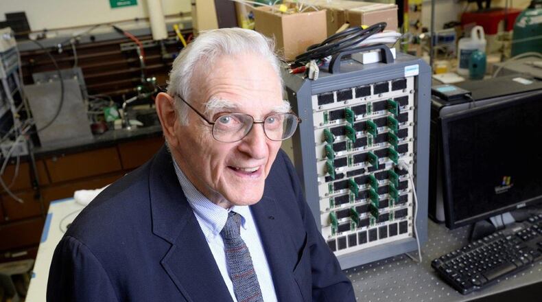 John B. Goodenough, professor in the Cockrell School of Engineering at the University of Texas at Austin, has been awarded the 2019 Nobel Prize in chemistry – jointly with Stanley Whittingham of the State University of New York at Binghamton and Akira Yoshino of Meijo University – “for the development of lithium-ion batteries.” (Courtesy photo/University of Texas at Austin)