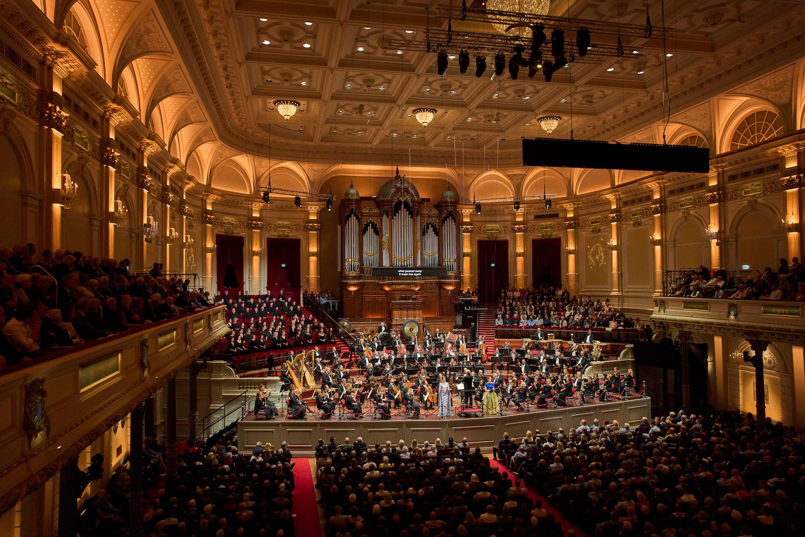 Ivan Fischer conducts the Budapest Festival Orchestra and the Netherlands Radio Choir performing Mahler's Symphony nr. 2 in the Concertgebouw in Amsterdam, Netherlands, Saturday, May 10, 2025. (AP Photo/Peter Dejong)
