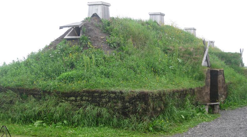 A recreation of a Viking home in L’Anse aux Meadows. (Carol Ann Davidson/TNS)