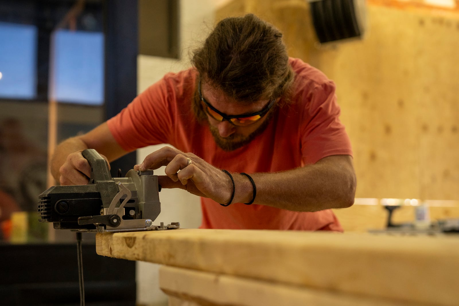 Sculptor Joe Metzler of Hamilton, Ohio, works to create one of the armatures for this year’s butter cow display at the Ohio State Fair.