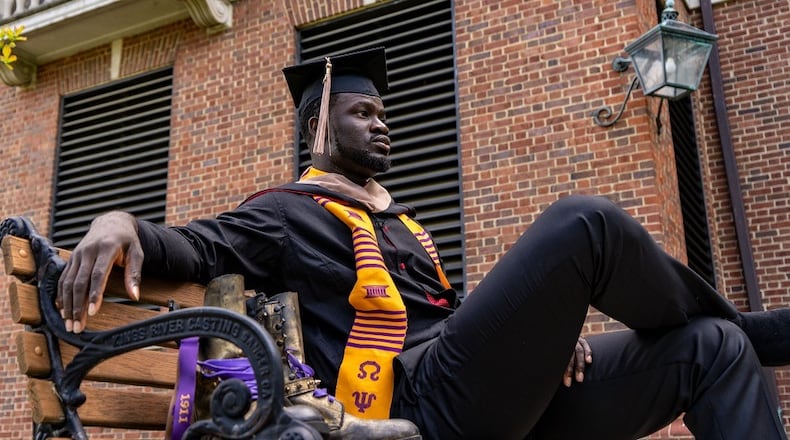 Miami''s Precious Ayah is even more impressive in the classroom at Miami University. He already has an undergrad degree in psychology and a master’s degree in business administration. He’s working on a second master’s degree in sports leadership and management. He’s a member of Omega Psi Phi fraternity. (Contributed Photo)