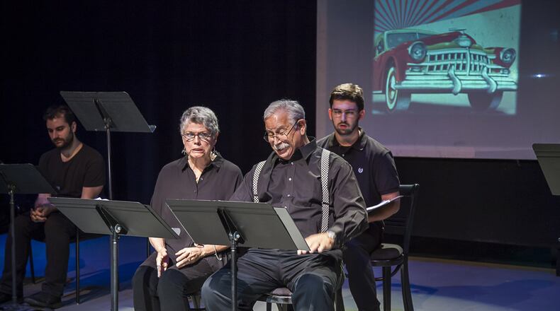 A scene from the comedy "Of Men and Cars" by Los Angeles playwright Jim Geoghan. The winner of the 2018 Dayton Playhouse FutureFest featured University of Cincinnati student Spencer Berta as Jim (pictured in the back seat) Saul Caplan as Dad, Pam McGinnis as Mom. The show was directed by Dawn Roth Smith and was also voted Audience Favorite. The 2024 FutureFest will be held July 19-21. CONTRIBUTED/ART FABIAN