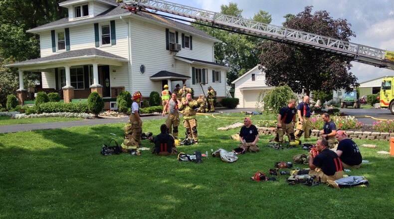 A fire began in the basement of this Springfield Twp. home on Sunday. (Aaron Sartor/Staff)