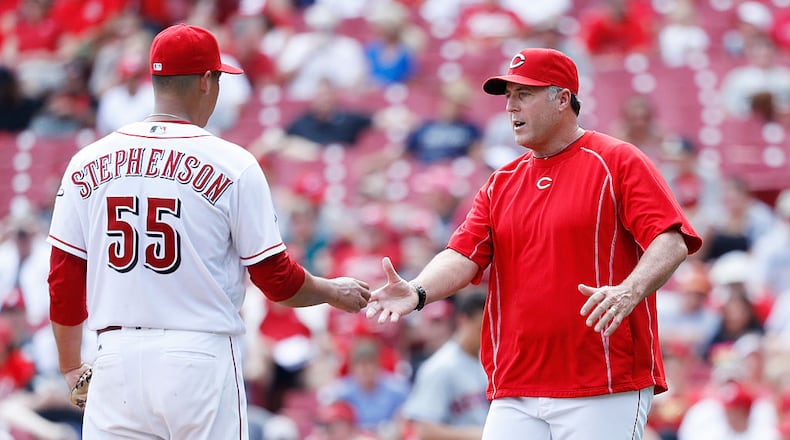 CINCINNATI, OH - SEPTEMBER 05: Cincinnati Reds manager Bryan Price takes the ball from starting pitcher Robert Stephenson #55 in the sixth inning against the New York Mets at Great American Ball Park on September 5, 2016 in Cincinnati, Ohio. The Mets defeated the Reds 5-0. (Photo by Joe Robbins/Getty Images)