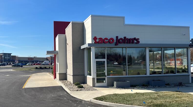 The opening of Taco John’s, which had been targeting an Oct. 16 restaurant debut at 4045 Wilmington Pike, has been pushed back until mid-December, according to a company spokeswoman. JEREMY P. KELLEY/STAFF