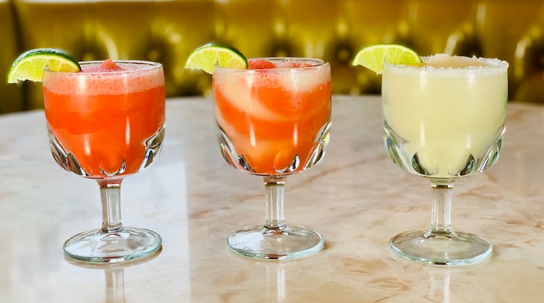 Chuy’s margaritas are made from scratch with simple ingredients: tequila, orange liqueur and lime juice that’s fresh-squeezed in-house every day. Margaritas come in both regular and grande sizes, in a variety of flavors easy to mix, swirl and dot. CONTRIBUTED