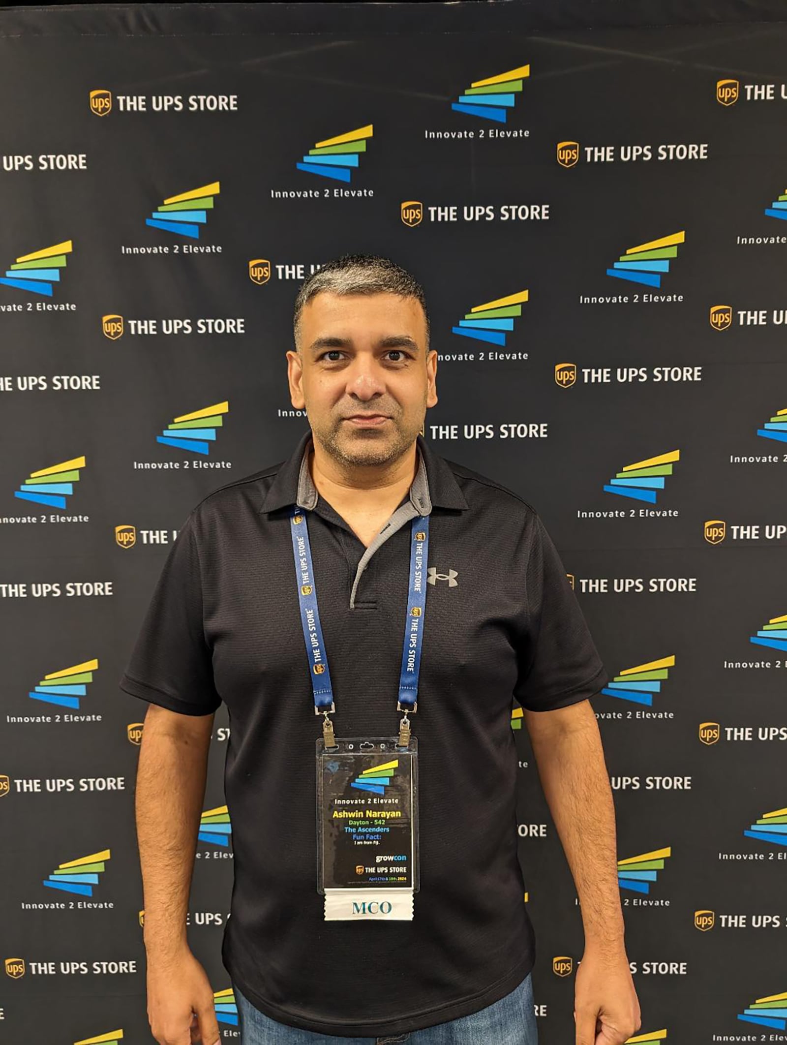 Ashwin Narayan is an owner of several local The UPS stores. He is shown in April 2024 at the annual The UPS Store convention. Narayan is a local co-op president for The UPS Store. CONTRIBUTED