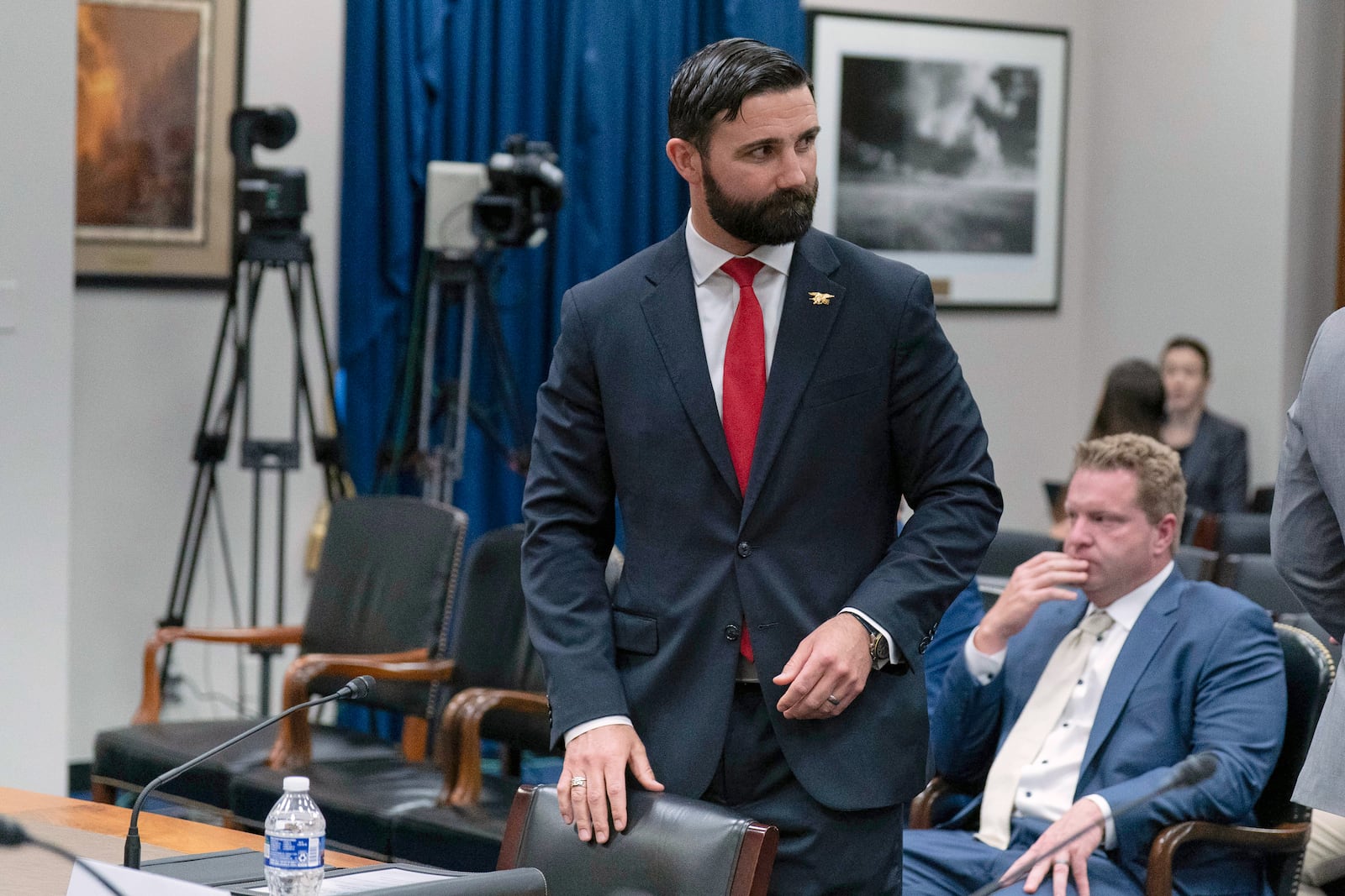 Cam Hamilton acting administrator of the Federal Emergency Management Agency arrives to testify before the House Committee on Appropriations dubcommittee on Homeland Security oversight hearing of FEMA on Capitol Hill in Washington, Wednesday, May 7, 2025. (AP Photo/Jose Luis Magana)