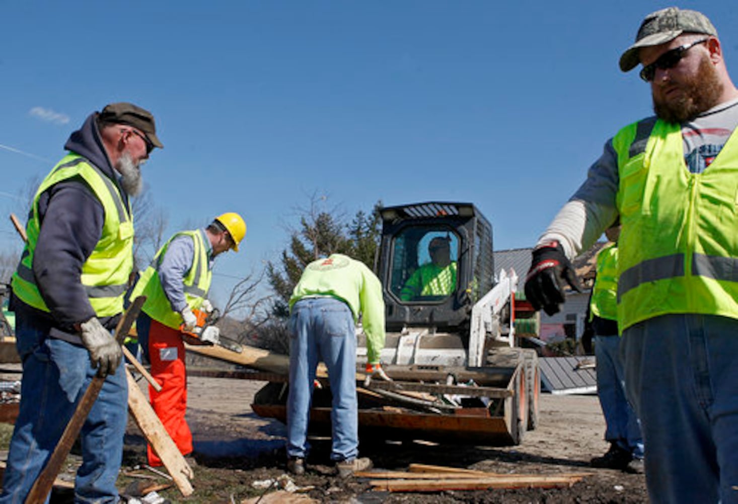Tornado damage cleanup in Moscow, Ohio