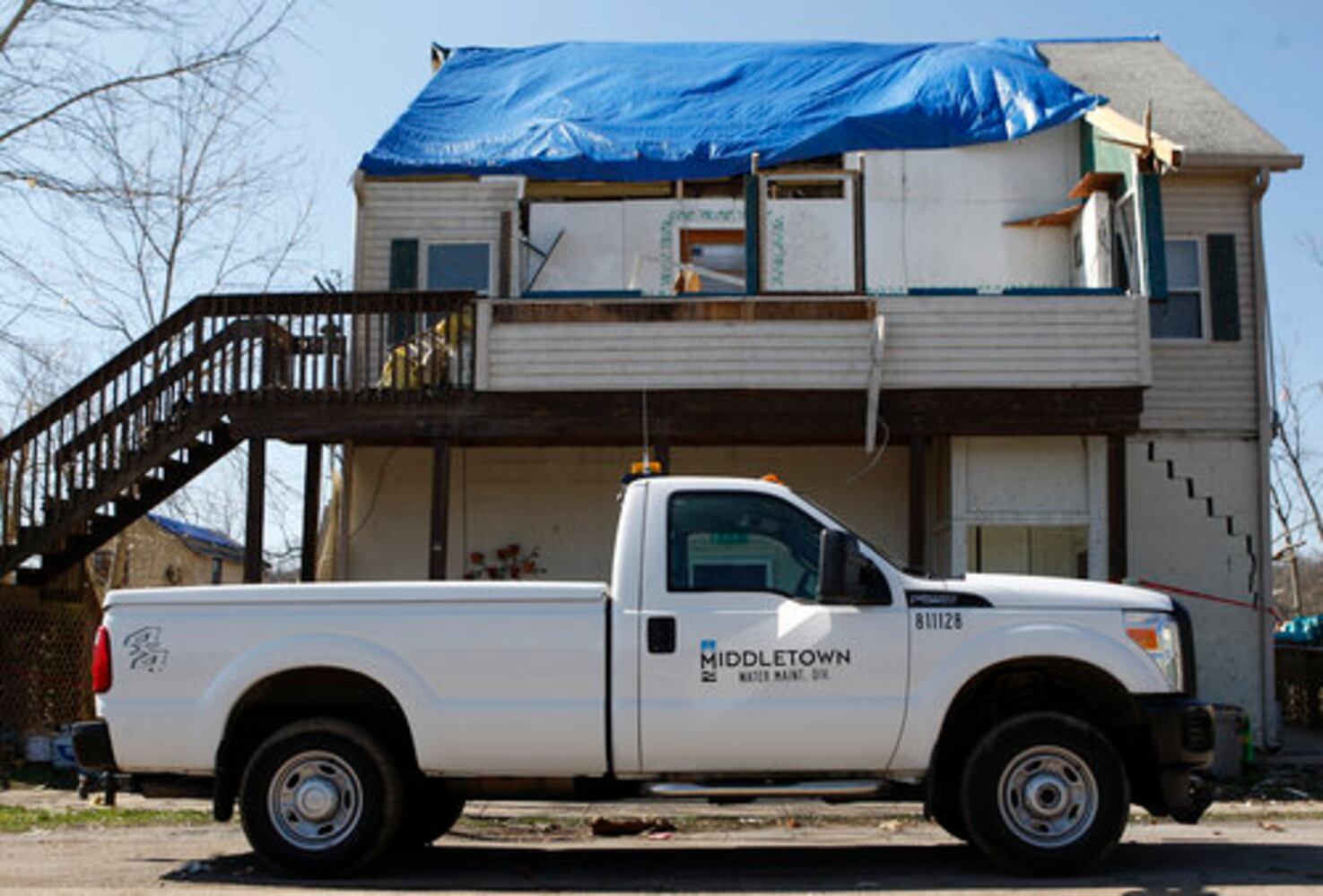 Tornado damage cleanup in Moscow, Ohio