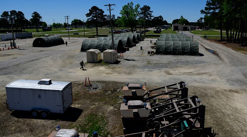 The 4th Fighter Wing and Air Force Installation & Mission Support Center partnered for a Combat Support Wing exercise in April 2019, which included establishing contingency quarters and daily accountability. The Air Force Services Center is leading the development of a Contingency Quarters Management Accountability Platform, or CQMAP, to give services managers a real-time, enterprise-wide view of contingency quarters around the globe, letting them know how much space and equipment is available before putting forces on the ground. U.S. AIR FORCE PHOTO/SENIOR AIRMAN KENNETH BOYTON