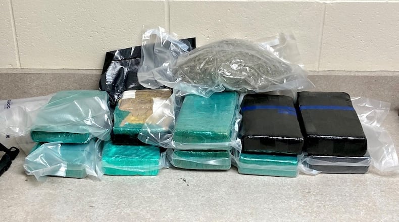 The Mimi Valley Bulk Smuggling Task Force arrested a California man and seized cocaine and marijuana as part of a narcotics investigation on Thursday, Nov. 4, 2021. Photo courtesy the Montgomery County Sheriff's Office.