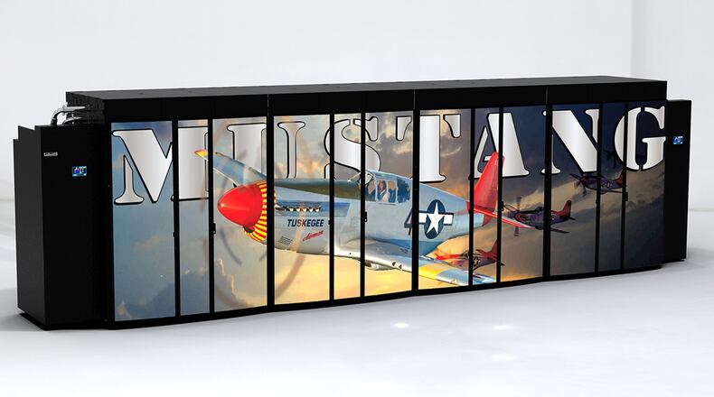 The Air Force Research Laboratory’s DoD Supercomputing Resource Center is installing its newest supercomputer called ‘Mustang’ in honor of the U.S. Air Force’s P-51 Mustang aircraft. The system from Hewlett Packard Enterprise has 56,448 compute cores, providing a large increase in computing power with 4.87 PetaFLOPS (quadrillion (1015) floating point operations per second). It will have 244 terabytes of memory and 9.281 petabytes of storage. The system is expected to be ready for users later this fall. (U.S. Air Force illustration)
