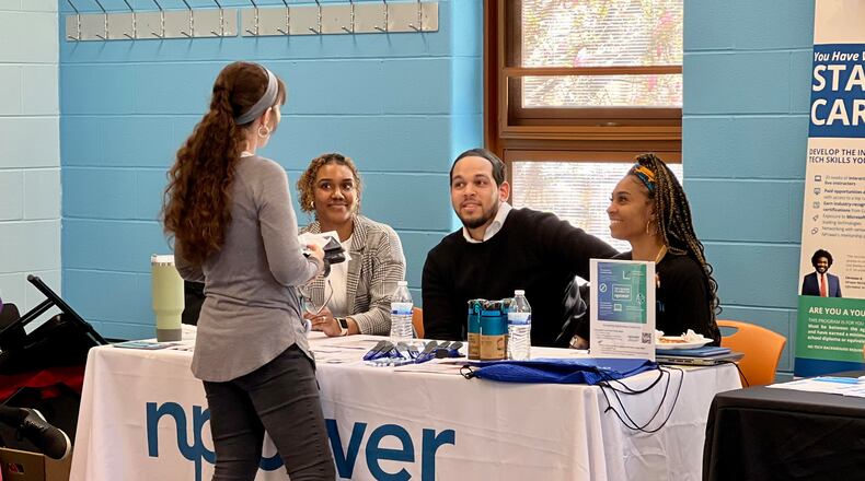 UD, the city of Dayton, and the CareSource Foundation partnered together for digital learning event on Saturday, April 13, 2024. AIMEE HANCOCK/STAFF