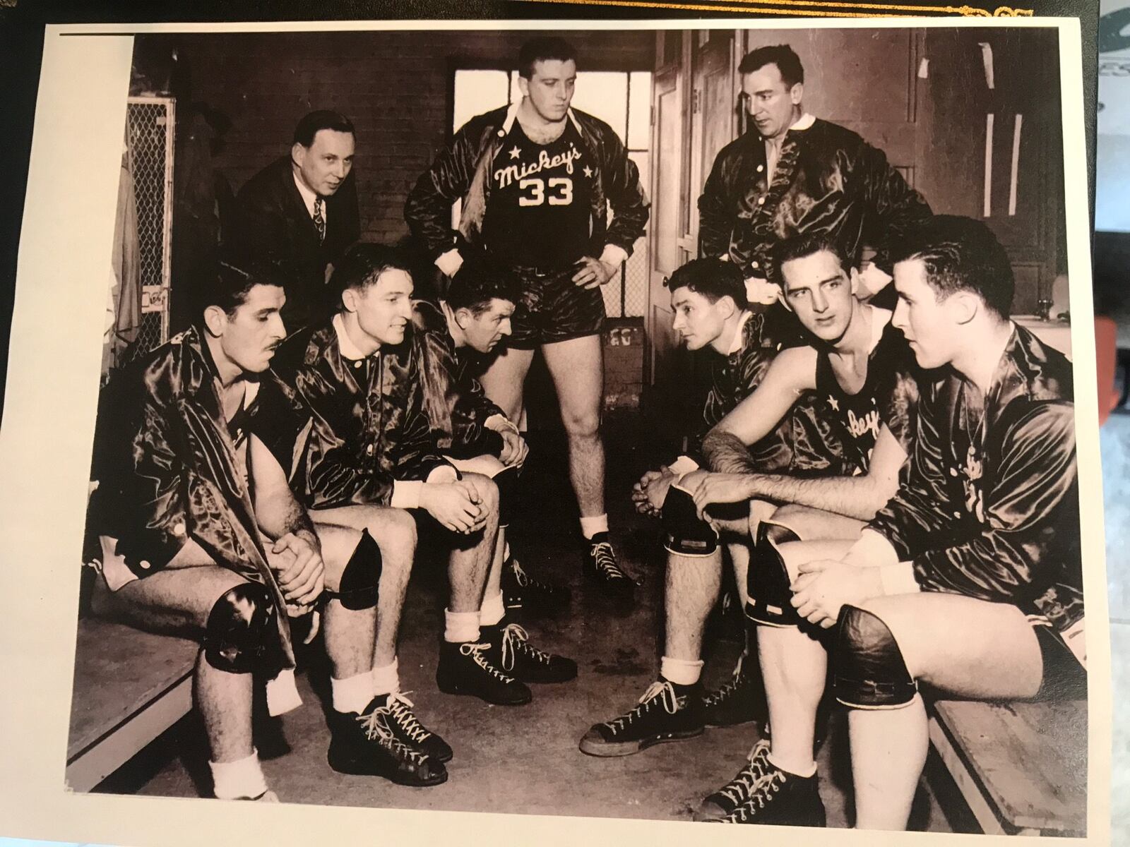 Dayton Mickeys semipro team in Coliseum dressing room. CONTRIBUTED PHOTO