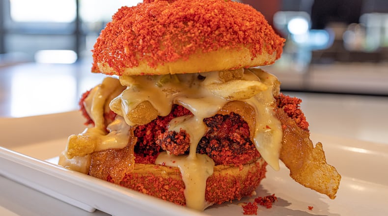 Agave & Rye has released its newest menu featuring several epic food options including the Cheetos Fire Chicken Sammy. PHOTO BY ANDREW MATRE