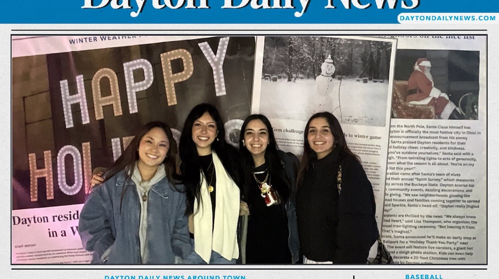 The "Front Page News" photobooth is one of the attractions at the event happening now through Jan. 3 at the Dayton Dragons Day Air Ballpark. Photos provided by Dayton Dragons Professional Baseball Team.