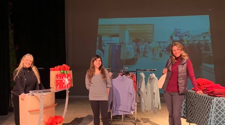 (left to right) Lynn Jensen (Robin), Jenny Westfall (Abbie) and Amy Askins (JoEllen) are featured in the Dayton Playhouse's virtual production of "One Christmas Eve at Evergreen Mall," slated for streaming Dec. 9-23.