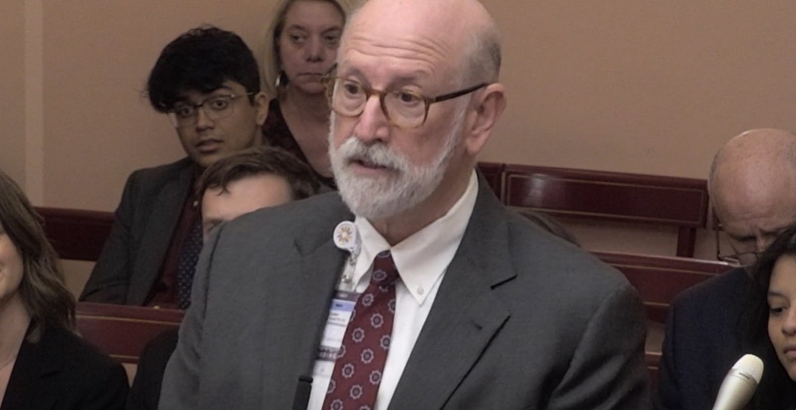 Dr. Adam Mezoff, chief medical officer at Dayton Children’s Hospital, testified before the Ohio House Health Committee about House Bill 12, which protects a patient's "right to try" a medication they get from a prescriber, on May 7, 2025. Mezoff and other doctors spoke in opposition to the bill, citing patient safety concerns. COURTESY OF THE OHIO CHANNEL