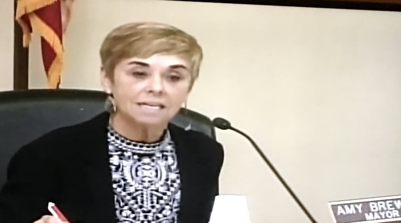 Mayor Amy Brewer is being sued in U.S. District Court in Cincinnati after she blocked a Lebanon business owner from criticizing her on her personal social media page. The business owners say her personal page is used by Brewer in her official capacity and that the page is quasi-public. FILE PHOTO.