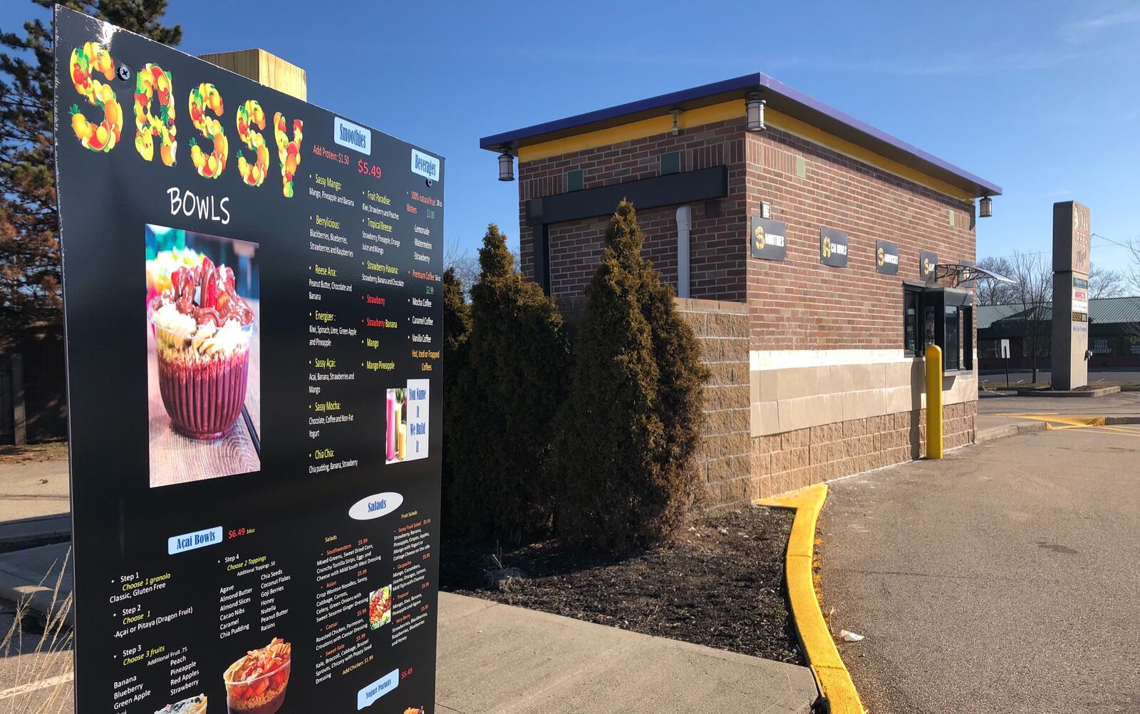Sassy Acai Bowls carryout and delivery restaurant is now open  in the Oak Creek Plaza in south Kettering.