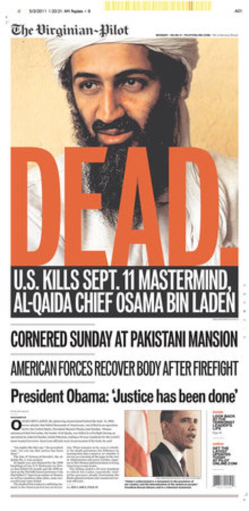 Newspapers report Osama bin Laden's death