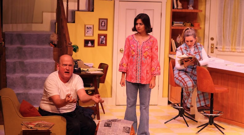left to right: Jason Podplesky (Mike O'Shea), Cecily Dowd (Linda O'Shea) and Mierka Girten (Terri Carmichael) in the Human Race Theatre Company's production of "Incident at Our Lady of Perpetual Help." PHOTO BY SCOTT J. KIMMINS