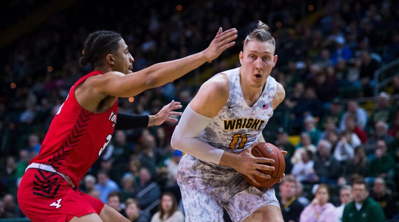 Wright State’s Loudon Love looks for room to manuever during a game last season vs. Youngstown State at the Nutter Center. Joseph Craven/WSU Athletics