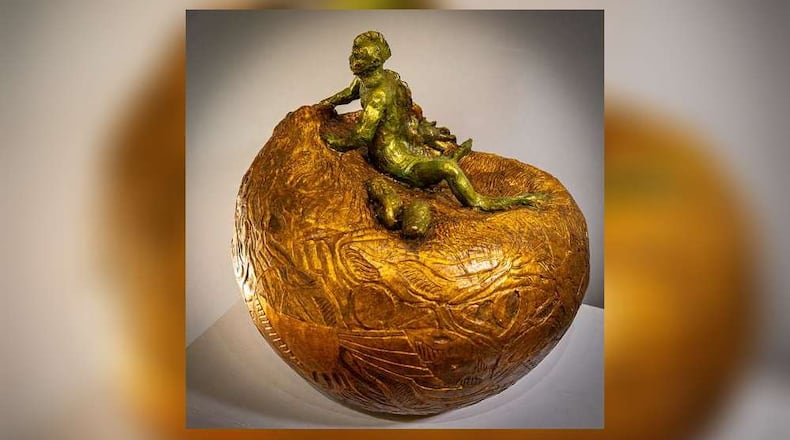 This sculpture, by Robert A. Coates, is entitled "Direction of Evolution Hatching Ground." Coates attended the School of the Dayton Art Institute. ONTRIBUTED/STORM FALCON STUDIOS