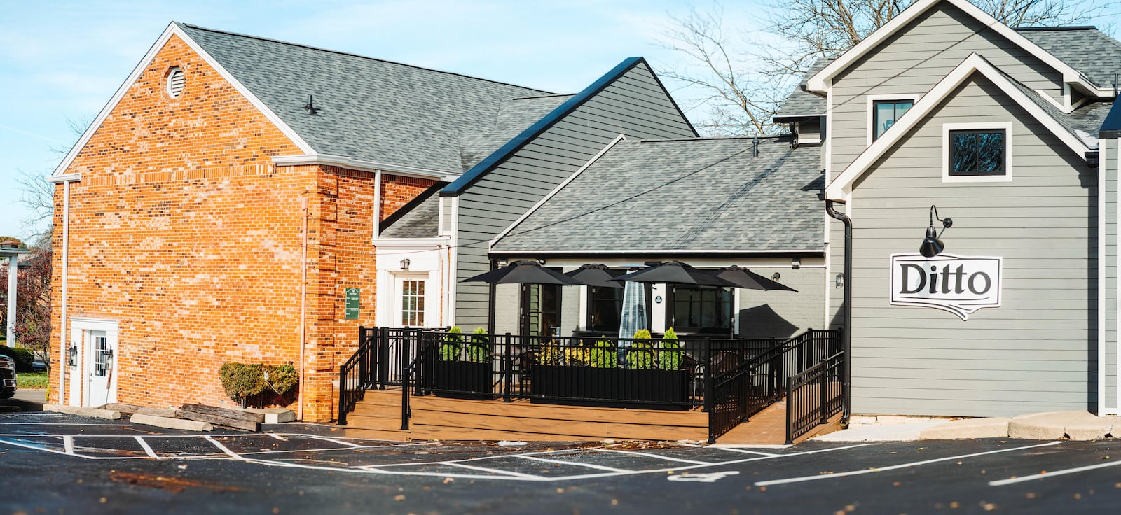 The back patio at Ditto Bar, which opened at 68 W. Franklin St. in Uptown Centerville Friday, Nov. 14, 2024. The new venture is the first retail project from multi-family ownership and management platform Prime Residence Group. CONTRIBUTED