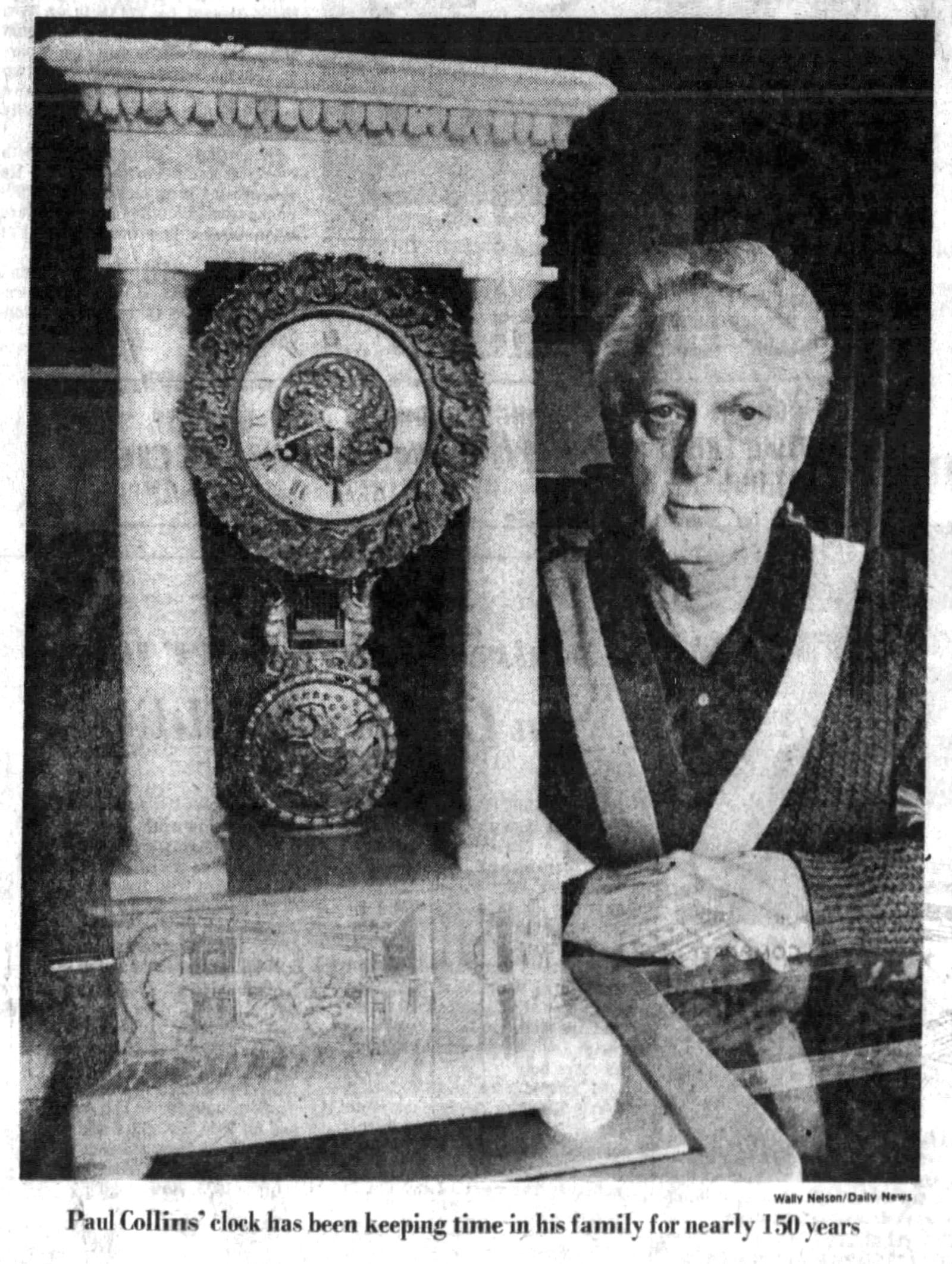 For nearly 150 years, an alabaster marble clock had been keeping time for the Collins family. DAYTON DAILY NEWS ARCHIVES