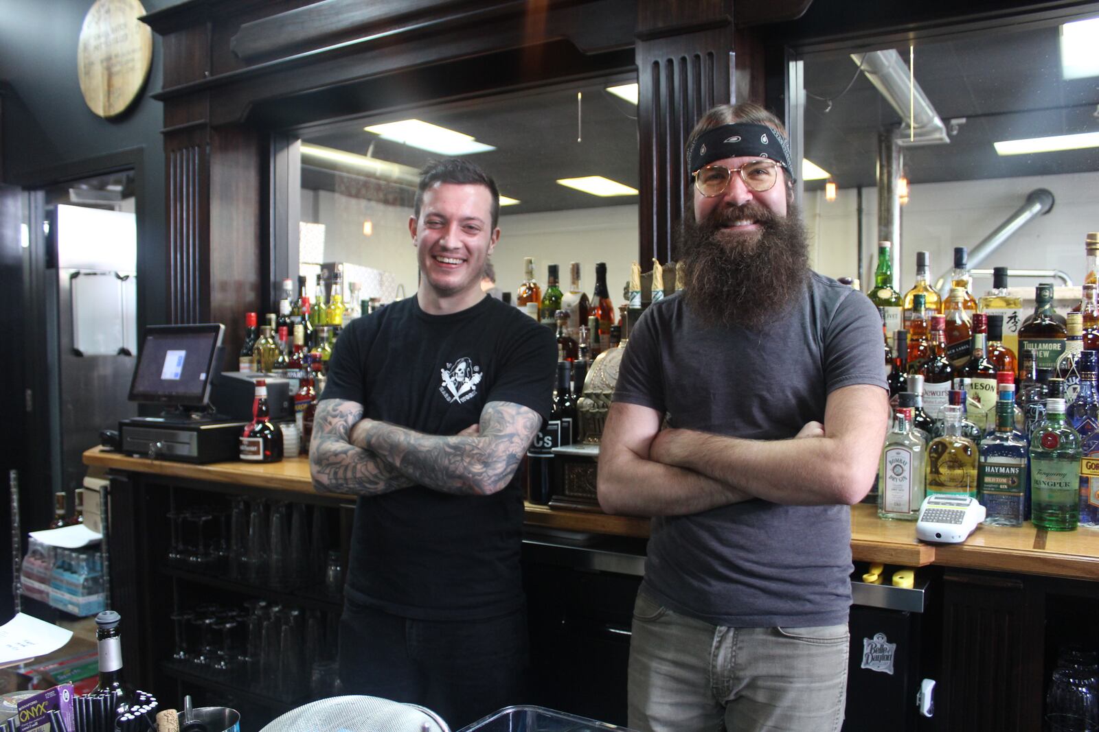 The Van Buren Room, a 1900's-inspired cocktail bar connected to Belle of Dayton distillery at 122 Van Buren St., will open on Friday, Oct. 5. The room is next to the distillery operations and designed to pay homage to the original Belle of Dayton bottle discovered in a pile of broken glass near a Prohibition-era speakeasy that once operated in downtown Dayton. AMELIA ROBINSON / STAFF PHOTO