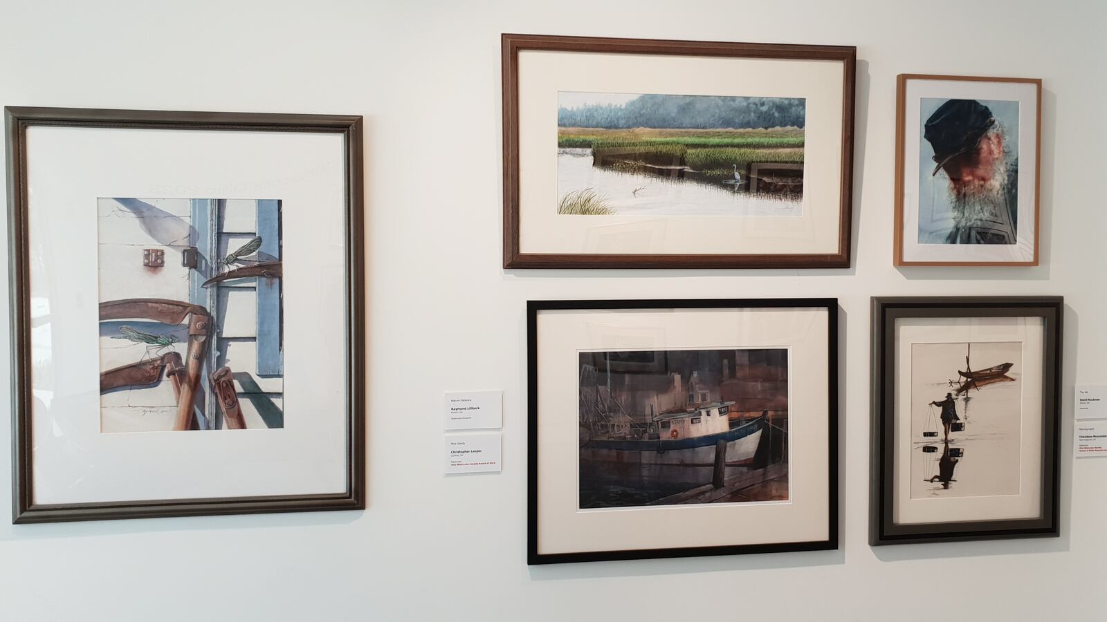 Several works are displayed and grouped by theme at the Springfield Museum of Art's new exhibition on watercolor. The works of art include David Ruckman's "The Vet" and Chandana Mozumdar 's "Morning Catch." CONTRIBUTED