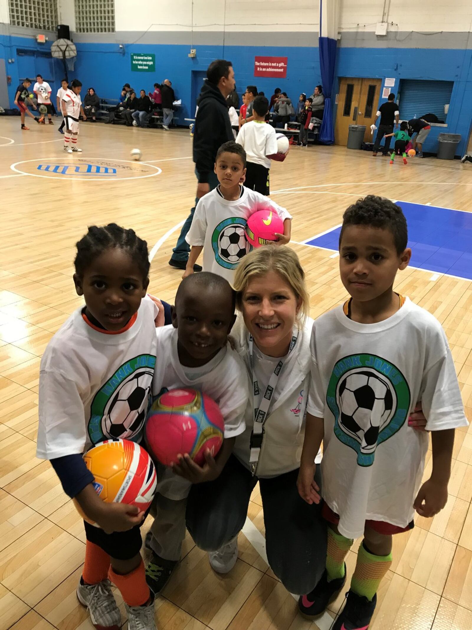 Children in the Trenton (N.J.) program receive gear and training session from Colleen Williams and SistaSoccer. CONTRIBUTED