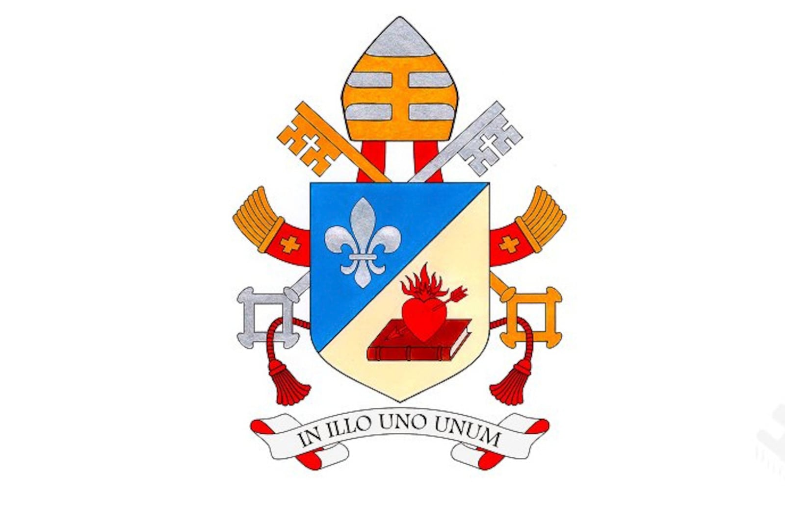 This image released by Vatican Governatorato Saturday, May 10, 2025. shows the Pope Leo XIV's coat of arms. (Vatican Secretariat of State via AP)