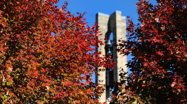 As the days grow shorter and the air gets cooler, Mother Nature has started pulling back the blanket of green foliage to reveal the bright reds, yellows, oranges and browns of autumn at Carillon Park in Dayton. MARSHALL GORBY\STAFF