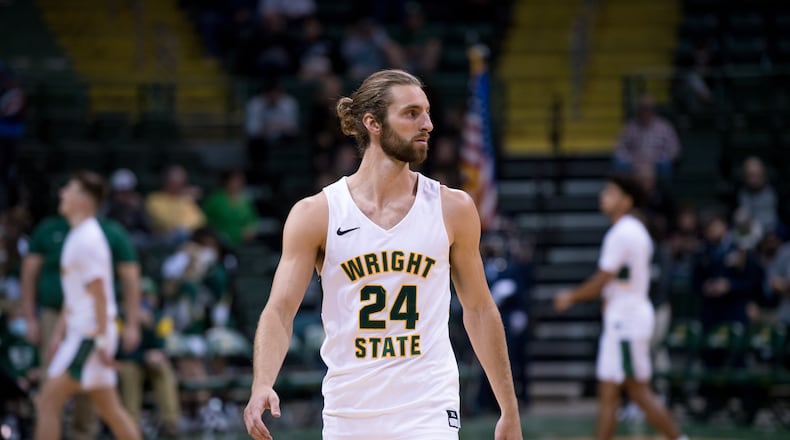 The defensive play of Wright State's Tim Finke sparked the Raiders' to a comeback victory over Oakland in Thursday night's quarterfinals at the Nutter Center. Joe Craven/Wright State Athletics