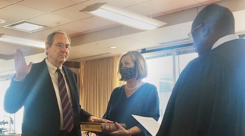 Judge Michael Newman was sworn into office Thursday.