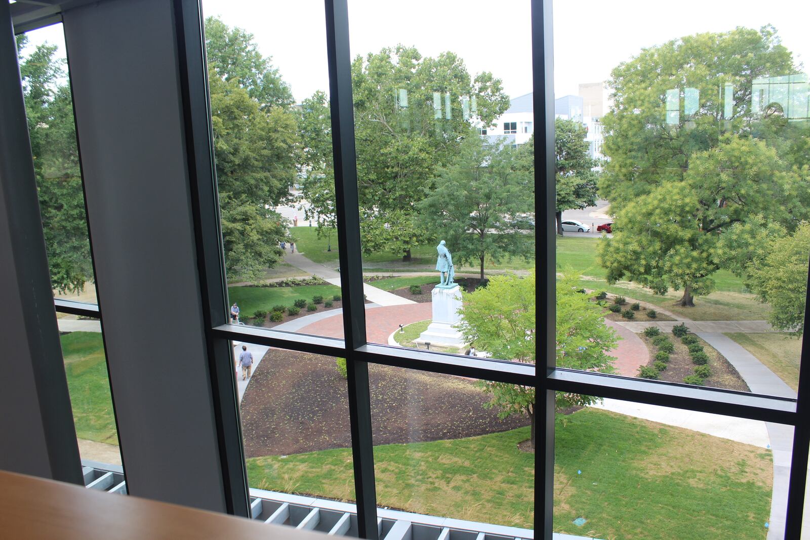 The Dayton Metro Library's grand opening for the main branch was held on Aug. 5, 2017. Cooper Park can be seen through the library's windows.