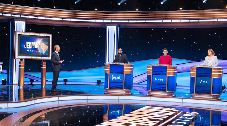 JEOPARDY! MASTERS - ÒGames 5 & 6Ó - The top six highest-ranked current ÒJeopardy!Ó contestants, Amy Schneider, James Holzhauer, Matt Amodio, Mattea Roach, Victoria Groce and Yogesh Raut, continue the race to be crowned ÒJeopardy! MastersÓ champion. WEDNESDAY, MAY 8 (8:00-9:00 p.m. EDT) on ABC. (DISNEY/Eric McCandless)
KEN JENNINGS, YOGESH RAUT, MATT AMODIO, AMY SCHNEIDER