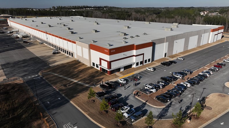 The Fulton County Election Hub and Operation Center, is seen Wednesday, Jan. 28, 2026, in Union City, Ga, near Atlanta, as FBI agents search at the main election facility. (AP Photo/Mike Stewart)