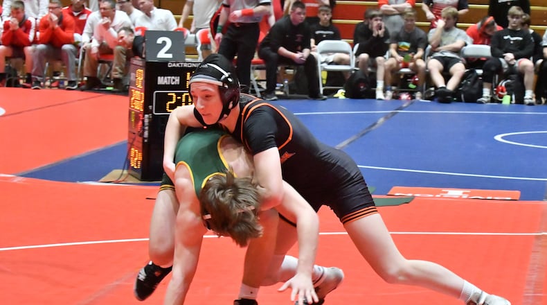 Beavercreek senior Kaileigh Nuessgen is seeded No. 3 in the 131-pound weight class at this weekend’s inaugural high school girls state wrestling championships at Hilliard Davidson High School. Greg Billing / Contributed