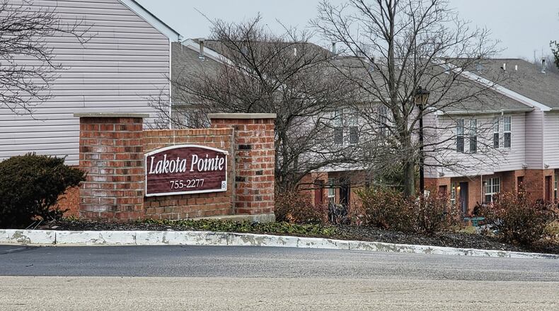 A man was shot and killed by a Butler County Sheriff's Office deputy on Tuesday morning, Jan. 12, 2021, at the Lakota Pointe Townhomes. NICK GRAHAM / STAFF