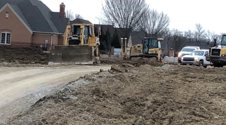 The extension of Vienna Parkway to Ohio 741 is expected to be completed this year. The 650-foot project is thought to be a favorable move for the future of the Rivendell subdivision proposal. NICK BLIZZARD/STAFF